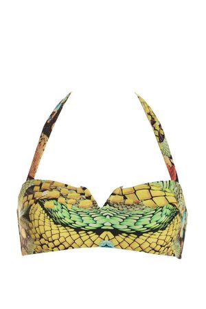 Раздельный купальник со змеиным принтом Alexandra: лиф-фашия и высокие плавки